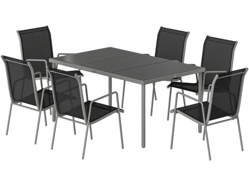 Tuinset - 7-delige Zitgroep - met 1 Tuintafel van Veiligheidsglas