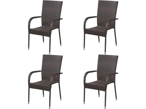 Tuinstoelen Stapelbaar - Polyrotan stoelen - Buiten Zitten - Waterdicht