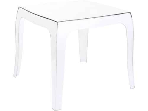 Tuintafel transparant - Vierkant - Bijzettafel - Kunststof - Terras