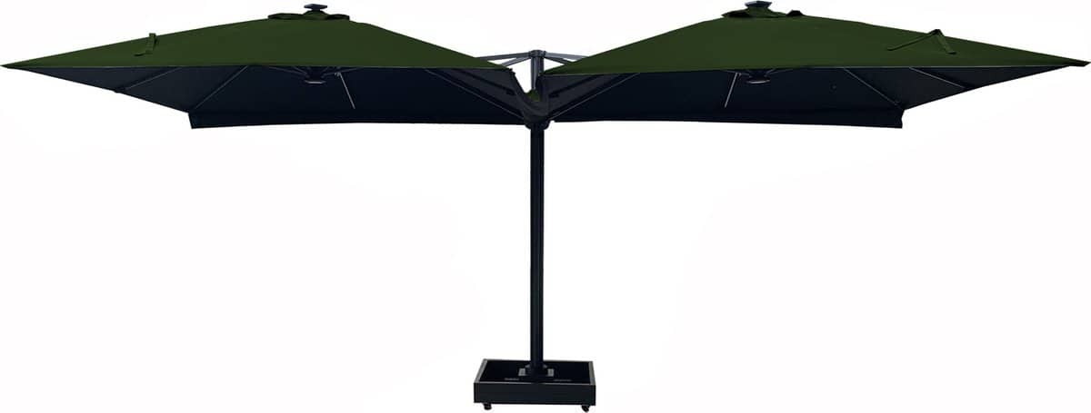 vierdubbele zweefparasol horecaparasol 4 doeken van 3×3 m
