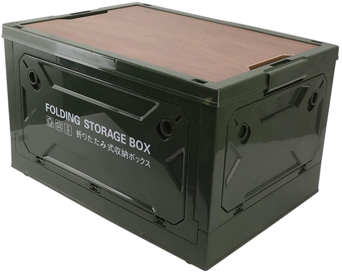 vouwbare opbergdoos 50l met houten deksel multifunctionele organizer voor