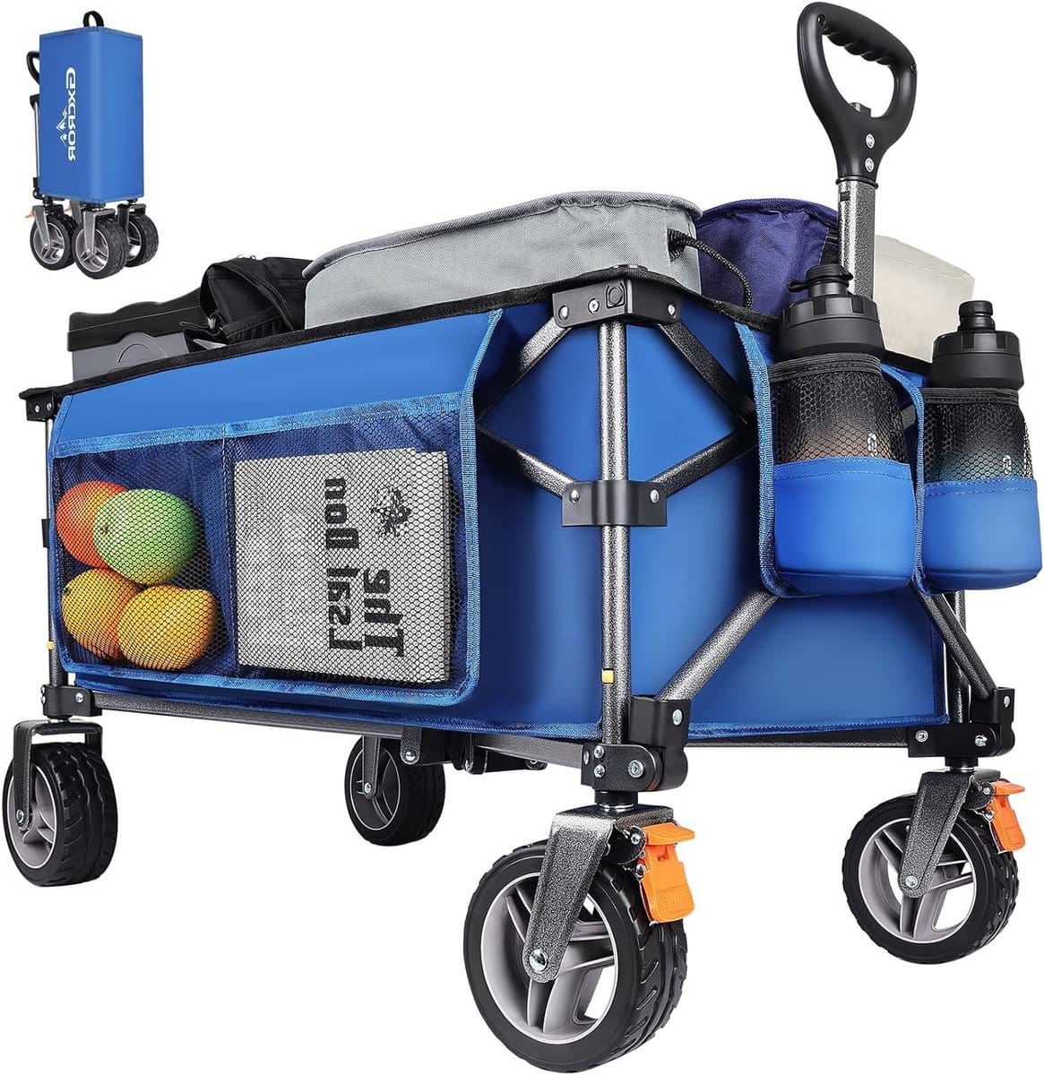 vouwbare trolleywagen 140l stevige opvouwbare kar met afneembare wielen