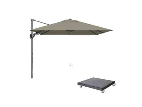 Voyager T² zweefparasol | 270x270cm met Modena parasolvoet 90kg | taupe