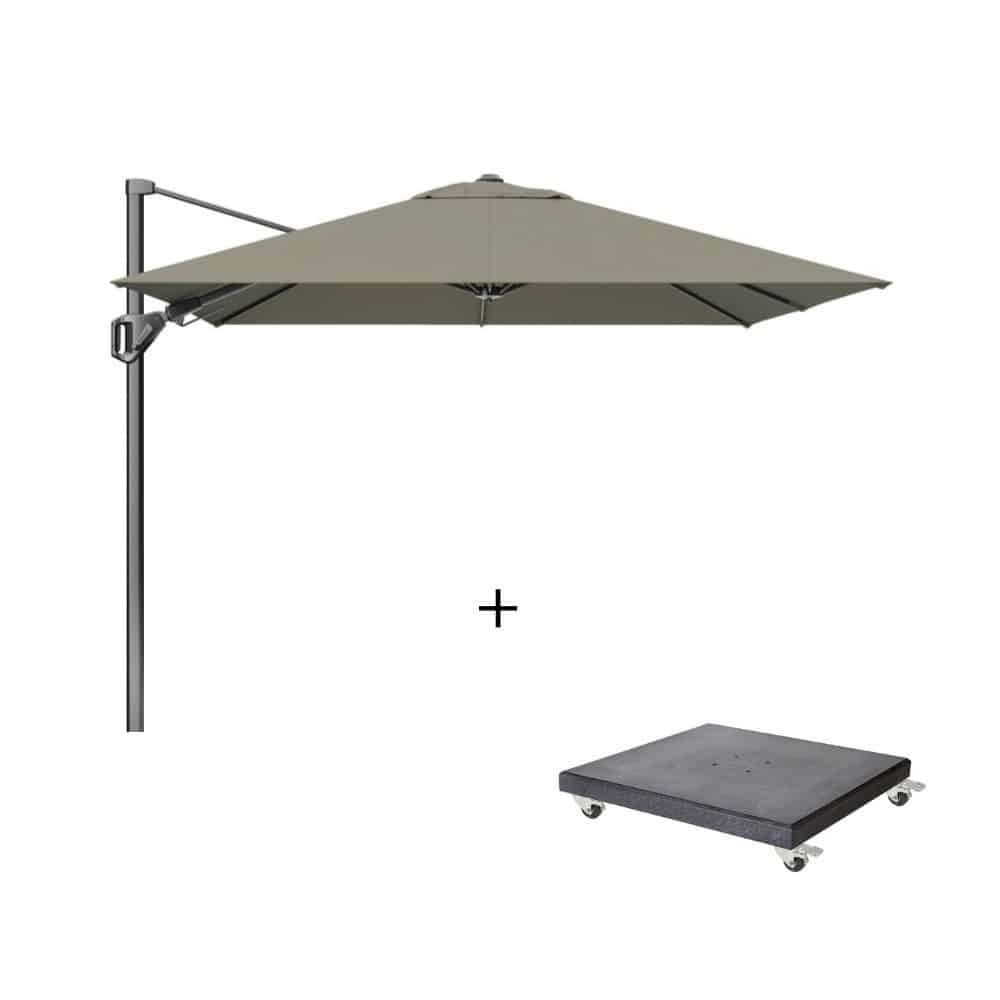 voyager t² zweefparasol | 270x270cm met modena parasolvoet 90kg | taupe