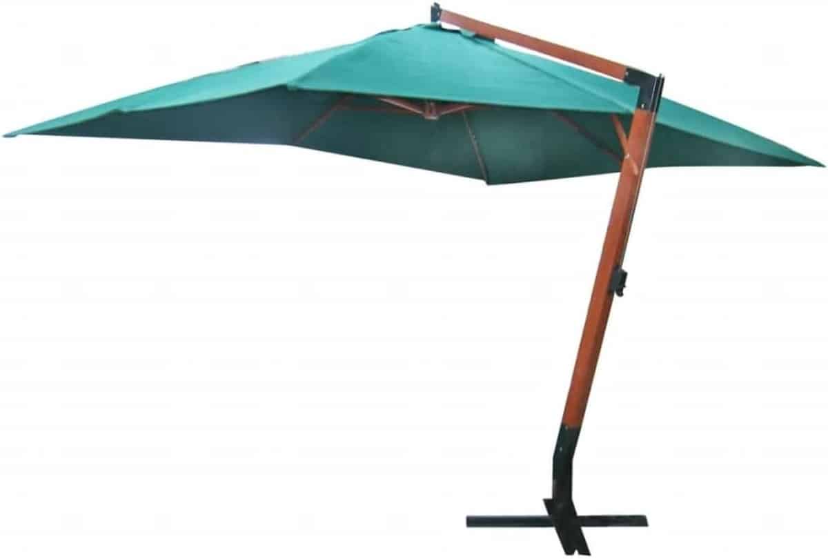 vrijstaande parasol zweefparasol tuinparasol schaduw creëren houten