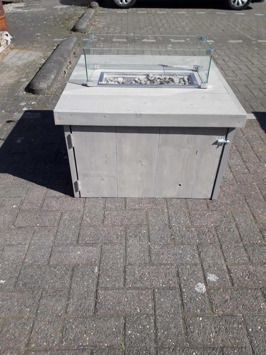 vuurtafel block terrasverwarmer grey wash steigerhout 80x80x50cm