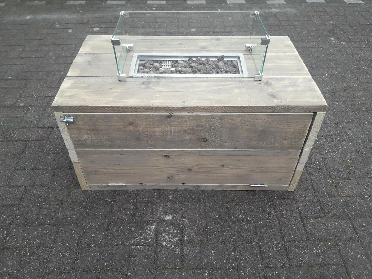 vuurtafel boxxx terrasverwarmer gebruikt steigerhout 60x100x50cm