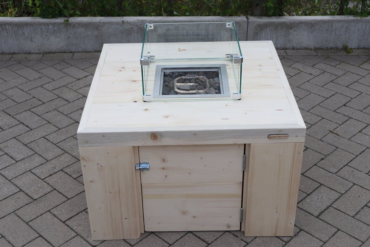 vuurtafel eagle terrasverwarmer nieuw, blank steigerhout 80x80x50cm