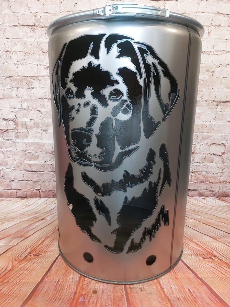vuurton labrador motief buitenhaard terrashaard gezellige tuinsfeer