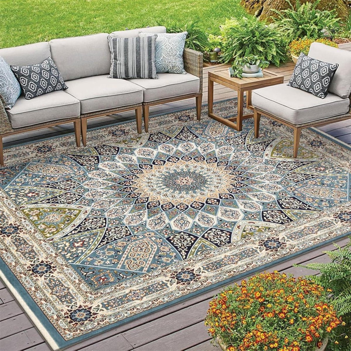 waterdicht buitenkleed tuinkleed, for patio, diverse maten, buitenkleed van kristalfluweel