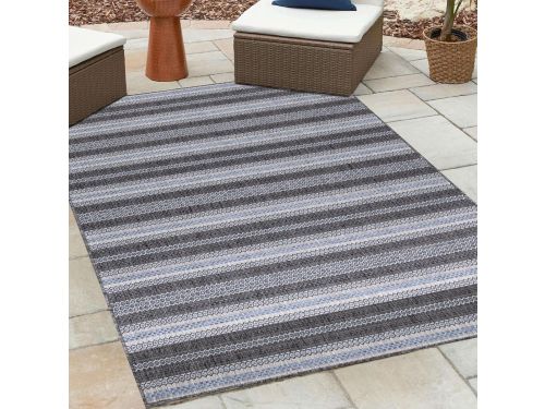 Weerbestendig Buitentapijt 120x170 cm | Zwart Strepen Design | Tuin