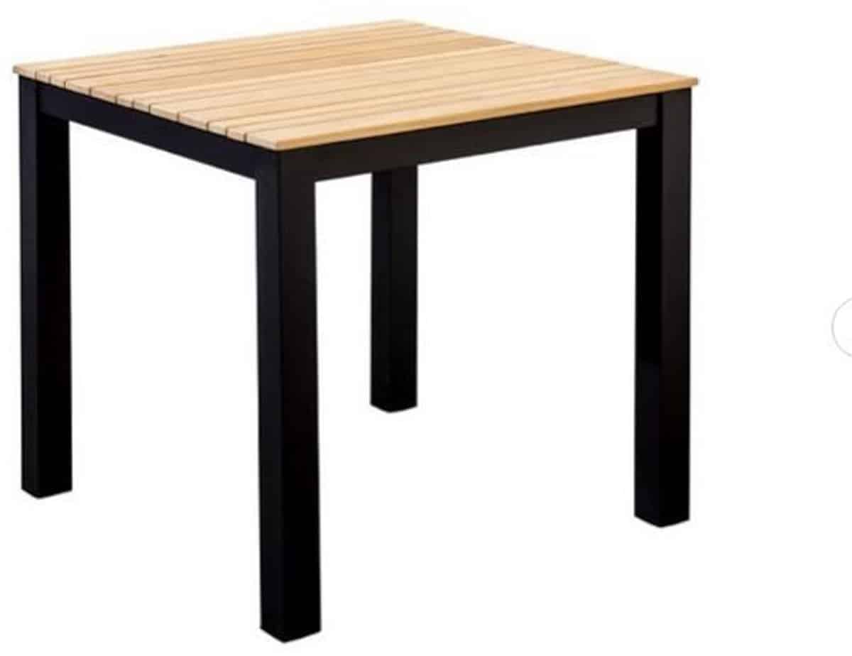 yoi arashi dining table 76x76cm. alu black/teak
