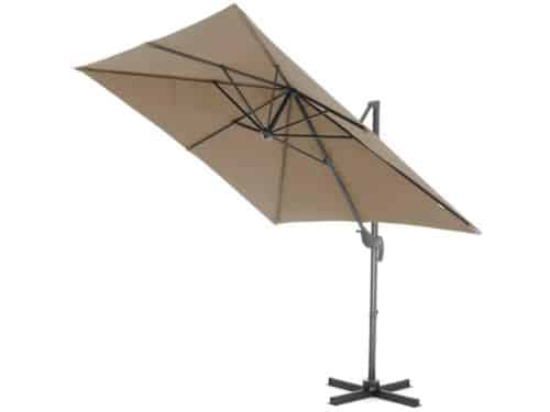 Zweefparasol 250x250 cm - Kantelbaar en 360° Draaibaar - Taupe