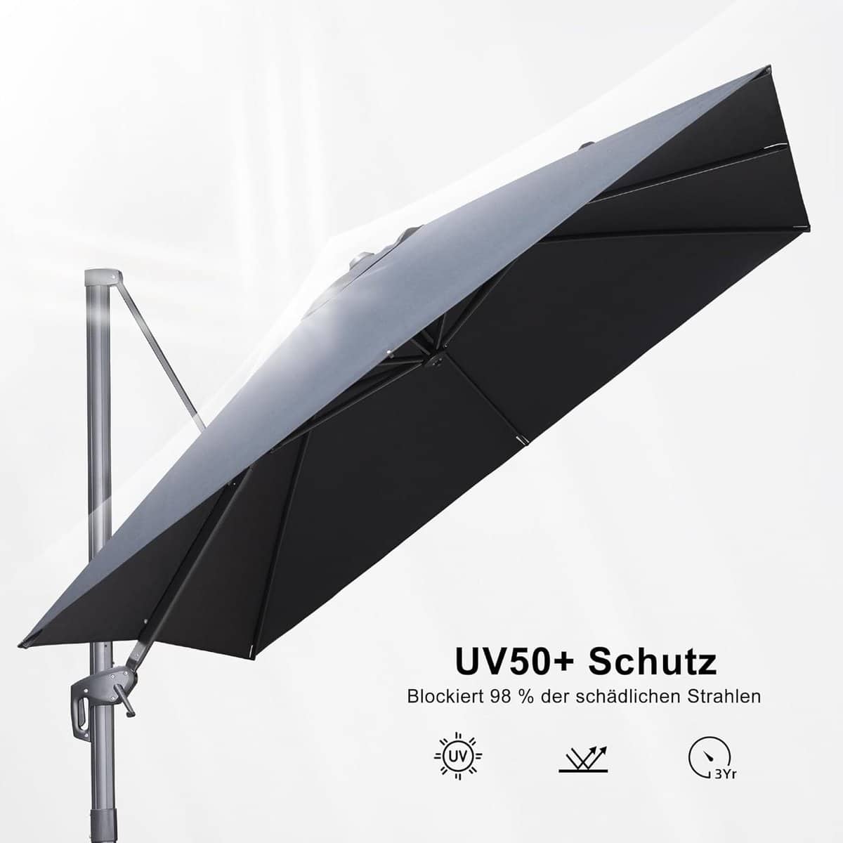 zweefparasol 270×350 cm met parasolstandaard luxe aluminium hangparasol met