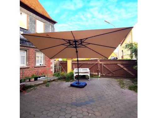 Zweefparasol 270x350 cm Rechthoekig met Standaard - 360° Draaibaar