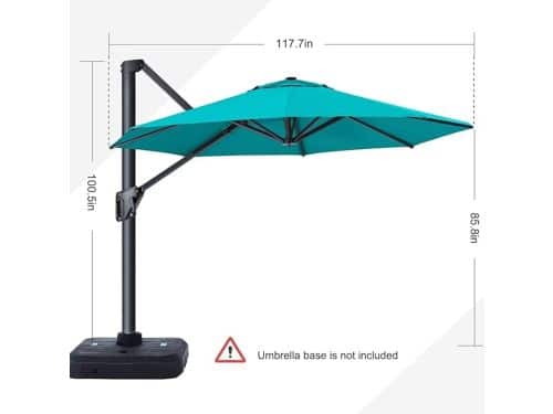 Zweefparasol 300 cm Rond - 360° Draaibaar Kantelbaar Tuinparasol met