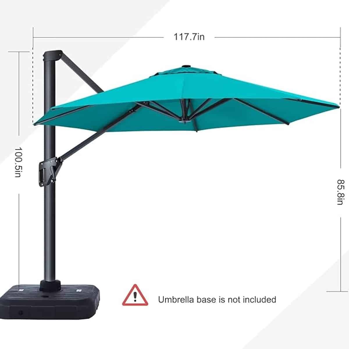 zweefparasol 300 cm rond 360° draaibaar kantelbaar tuinparasol met