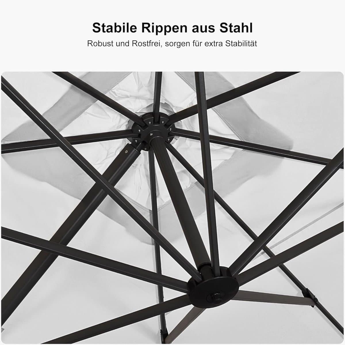 zweefparasol 300×300 cm aluminium wit grote vierkante parasol met