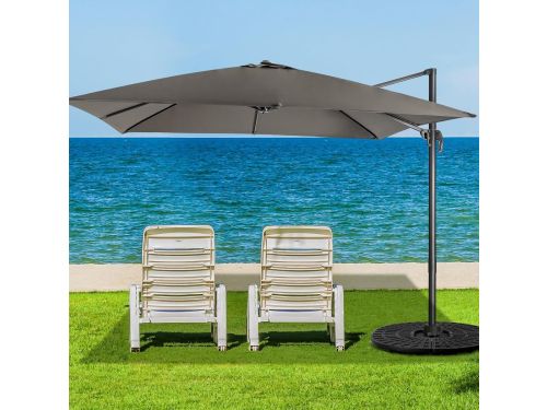 Zweefparasol 300x300 cm Vierkant - 360° Draaibaar, Kantelbaar met Zwengel