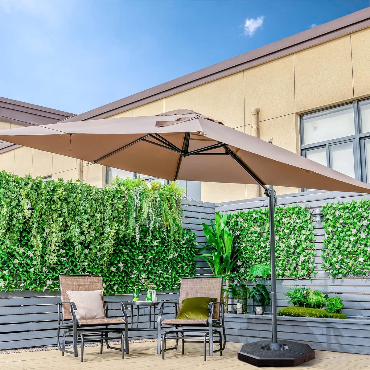 zweefparasol 300×300 cm vierkant 360° draaibare & kantelbare luxe