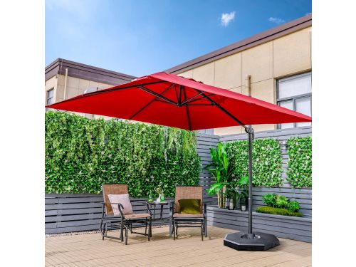 Zweefparasol 300x300 cm Wijnrood - Vierkante Cantilever Parasol voor Tuin
