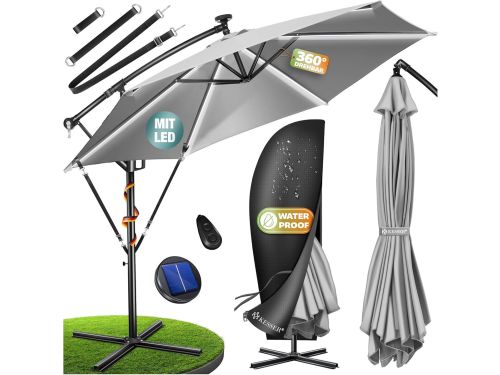 Zweefparasol Aluminium - Tuinparasol Buiten - Schaduw Creëren - Ledverlichting