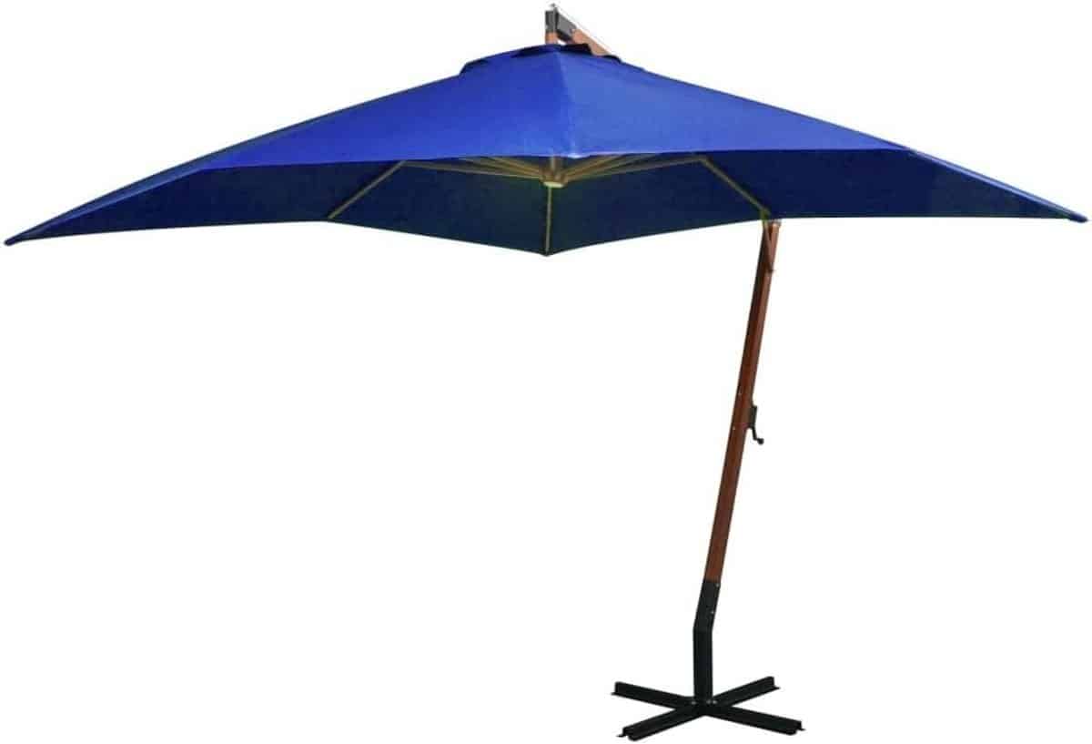 zweefparasol hout balkonparasol tuin schaduw creëren buiten