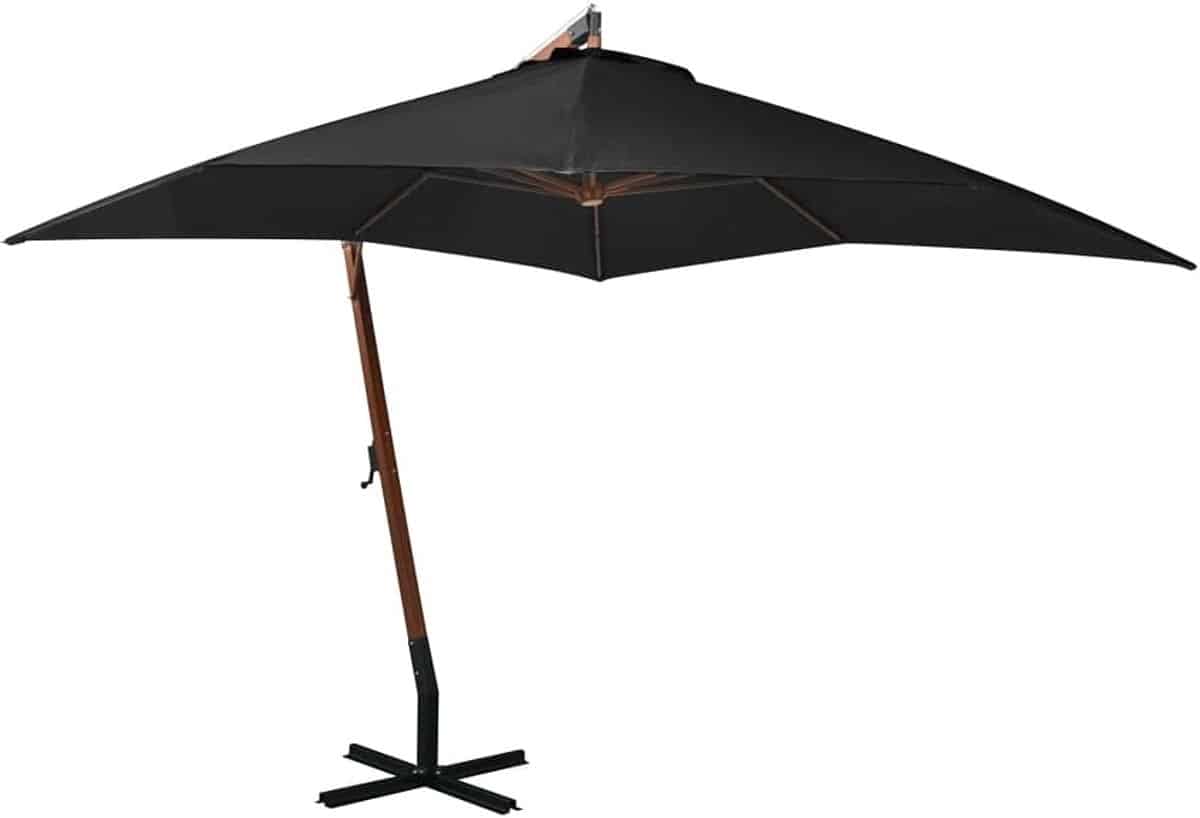zweefparasol hout balkonparasol tuinparasol buitenruimte schaduw massief