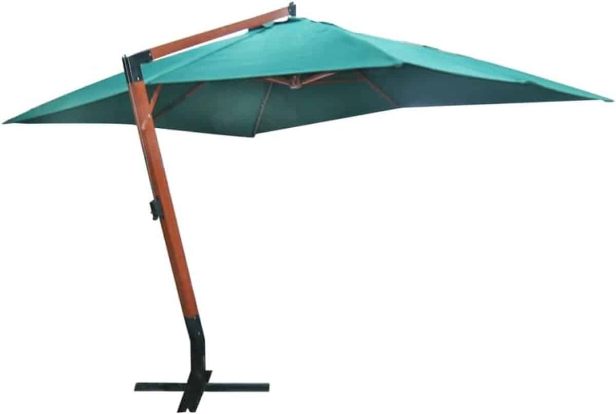 zweefparasol hout balkonscherm tuin buiten ontspannen traploos