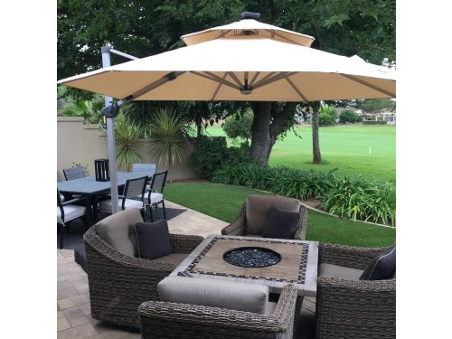 Zweefparasol LED Solar Tuinparasol Ø 330 cm - Premium 360°