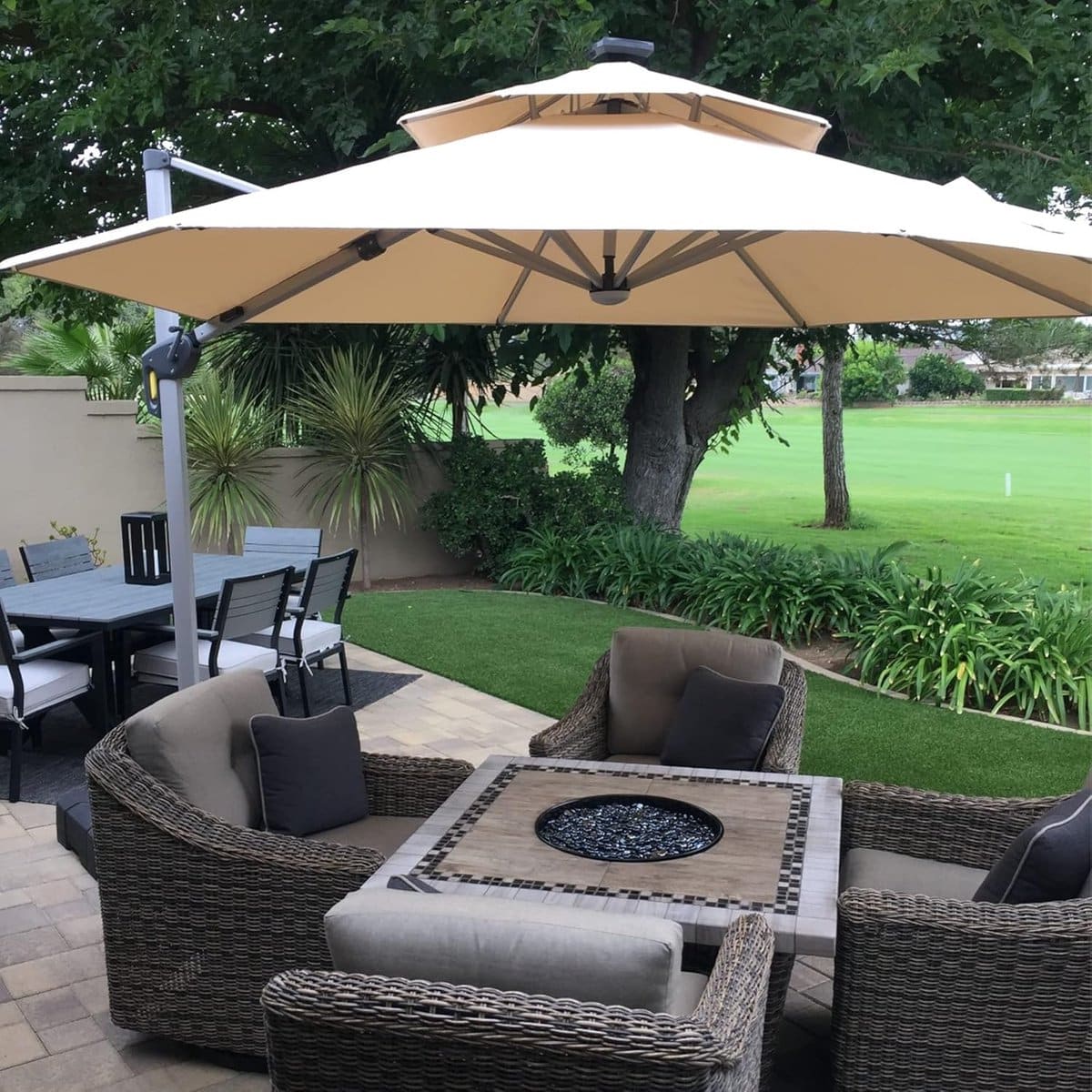 zweefparasol led solar tuinparasol Ø 330 cm premium 360°