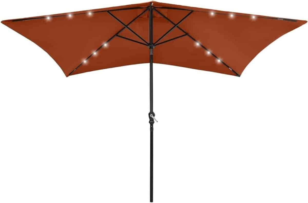 zweefparasol met led terrasparasol schaduwdoek bescherming tegen zon