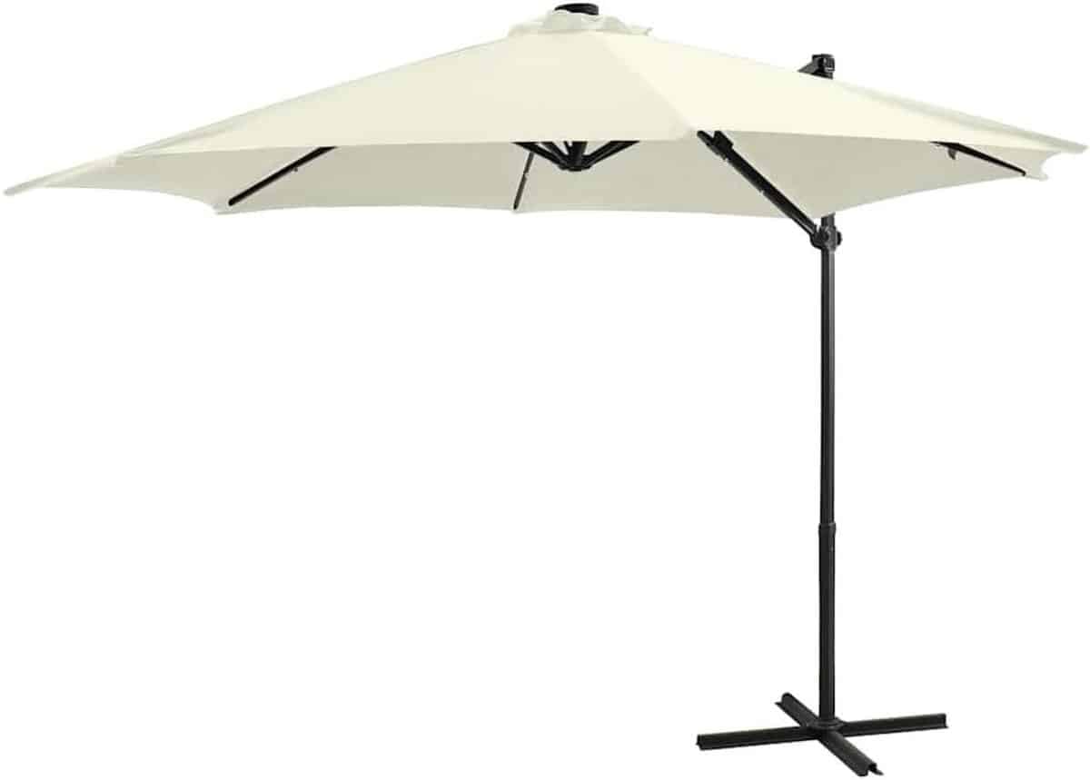 zweefparasol terrasparasol schaduwdoek buiten zitten geïntegreerde led
