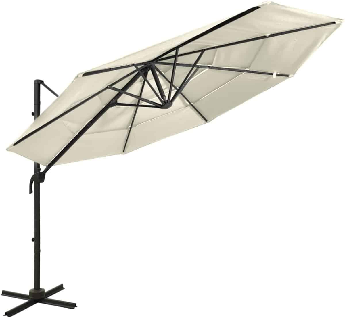 zweefparasol tuin terras scherm zon bescherming 4 laags