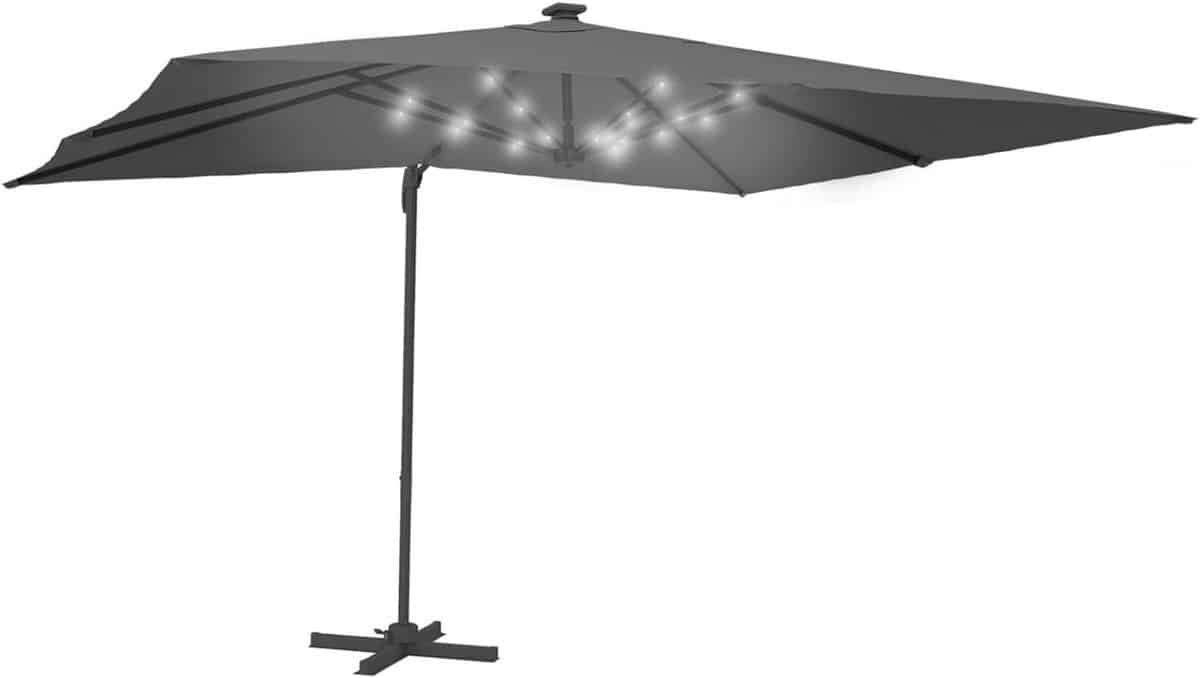 zweefparasol tuinparasol buiten zonnen geïntegreerde led verlichting