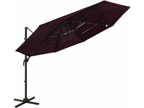 Zweefparasol Vierlaags - Tuinparasol Marktparasol - Terras Beschutting - Aluminium