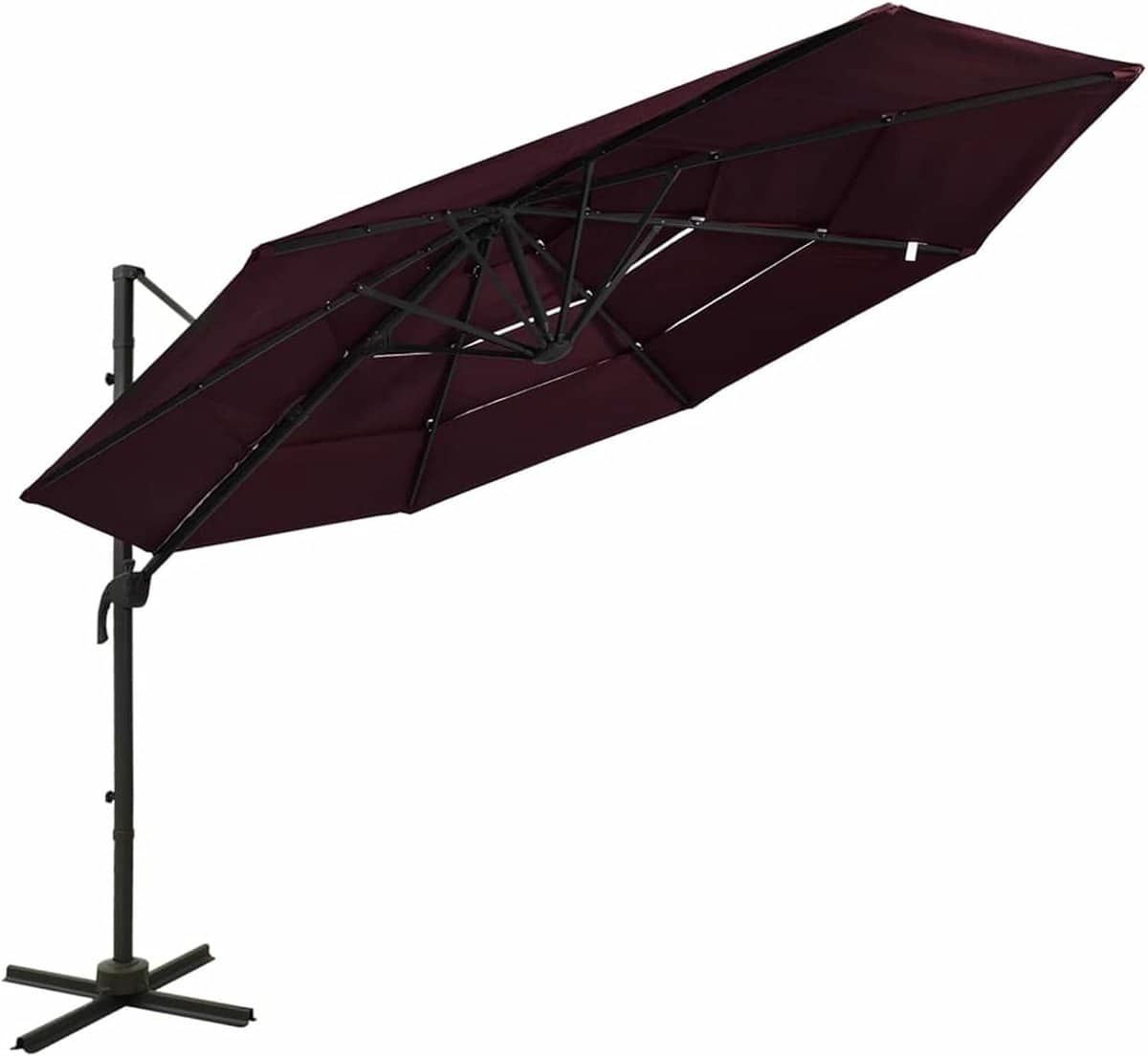 zweefparasol vierlaags tuinparasol marktparasol terras beschutting aluminium