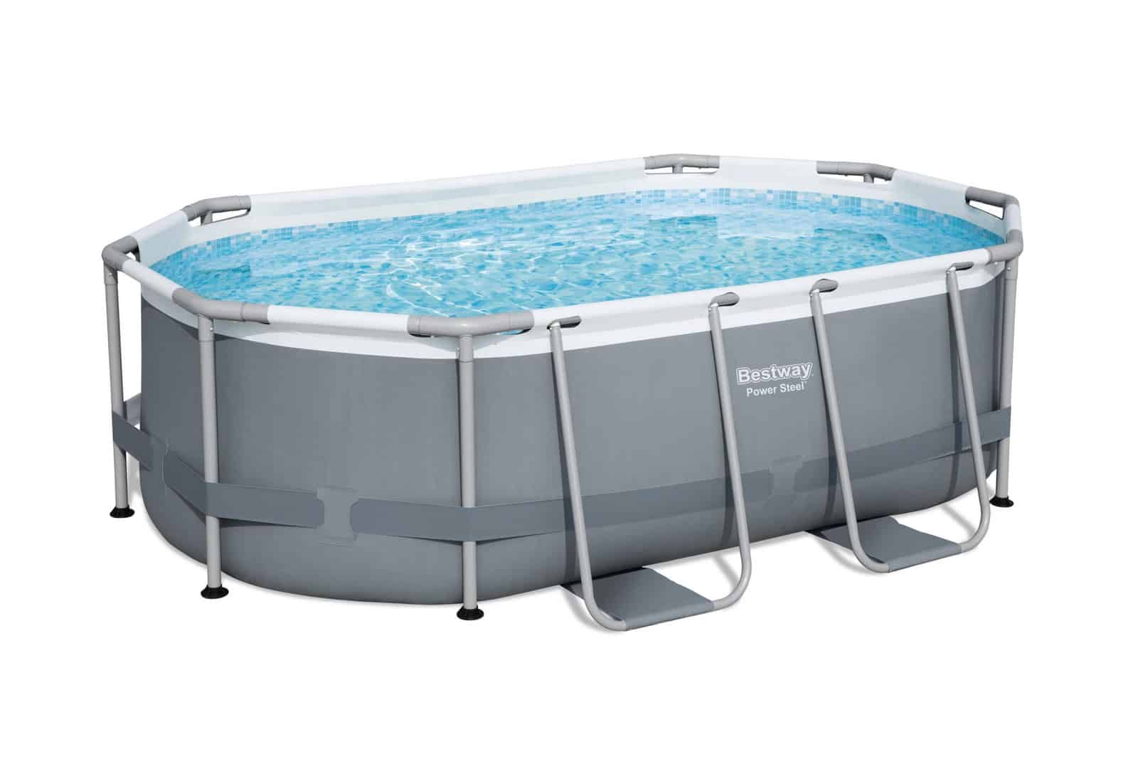 zwembad steel pro max set ovaal grijs 305 bestway bestway