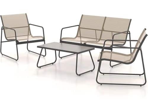 4-delige Tuinmeubelset met Tafel, Bank en 2 Stoelen