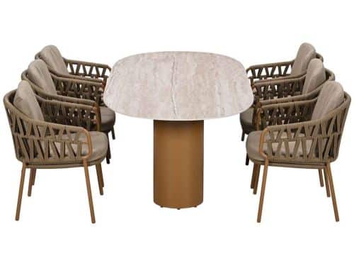 4 Seasons Biarritz tuinset 7-delig amber - Colorado tuintafel 240x105