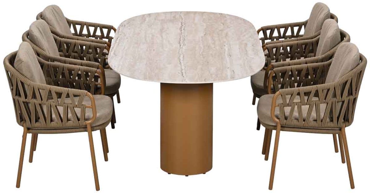 4 seasons biarritz tuinset 7 delig amber colorado tuintafel 240×105