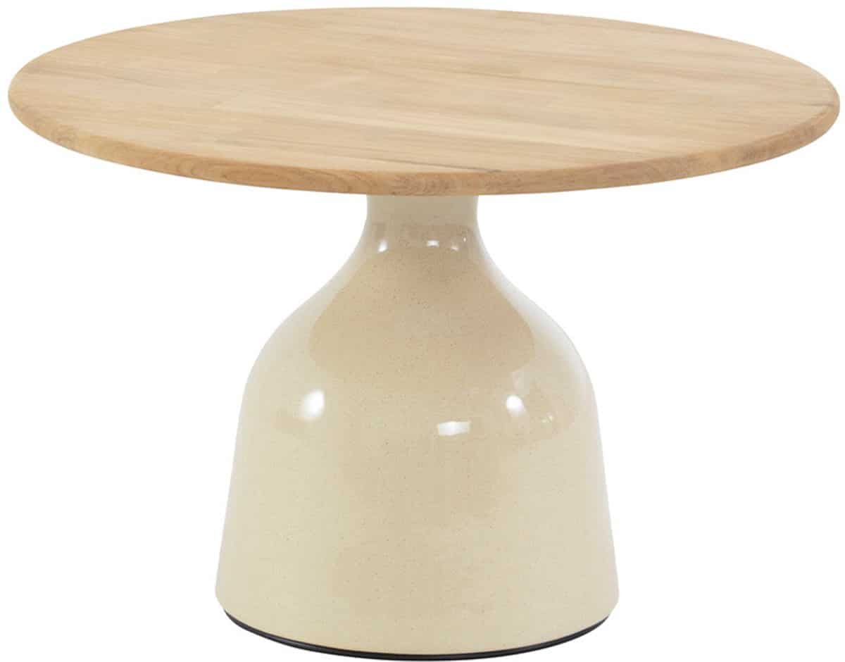 4 seasons june loungetafel Ø60×38 cm creme teak