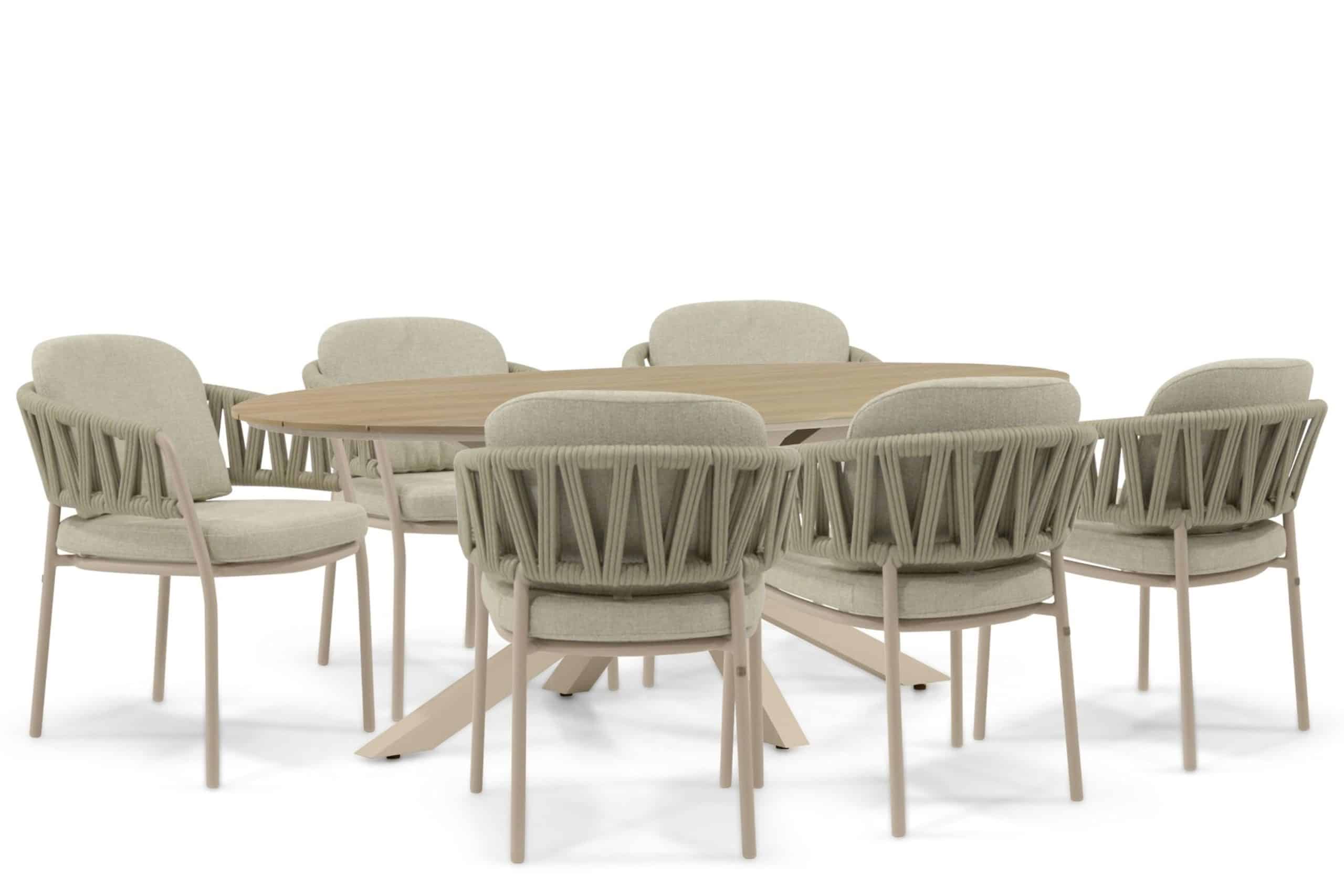 4 seasons outdoor calma/matara 220×115 cm dining tuinset 7 delig