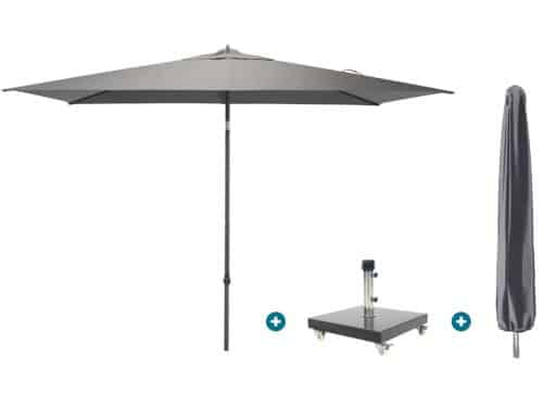 4SO Azzurro stokparasol 200x300 cm. - Charcoal Granada voet en