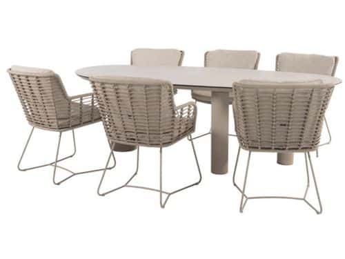 4so - Fabrice diningset met Denia tafel latte printed 240
