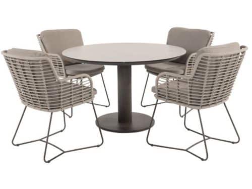 4so - Fabrice diningset met Sarah tafel terre printed rond