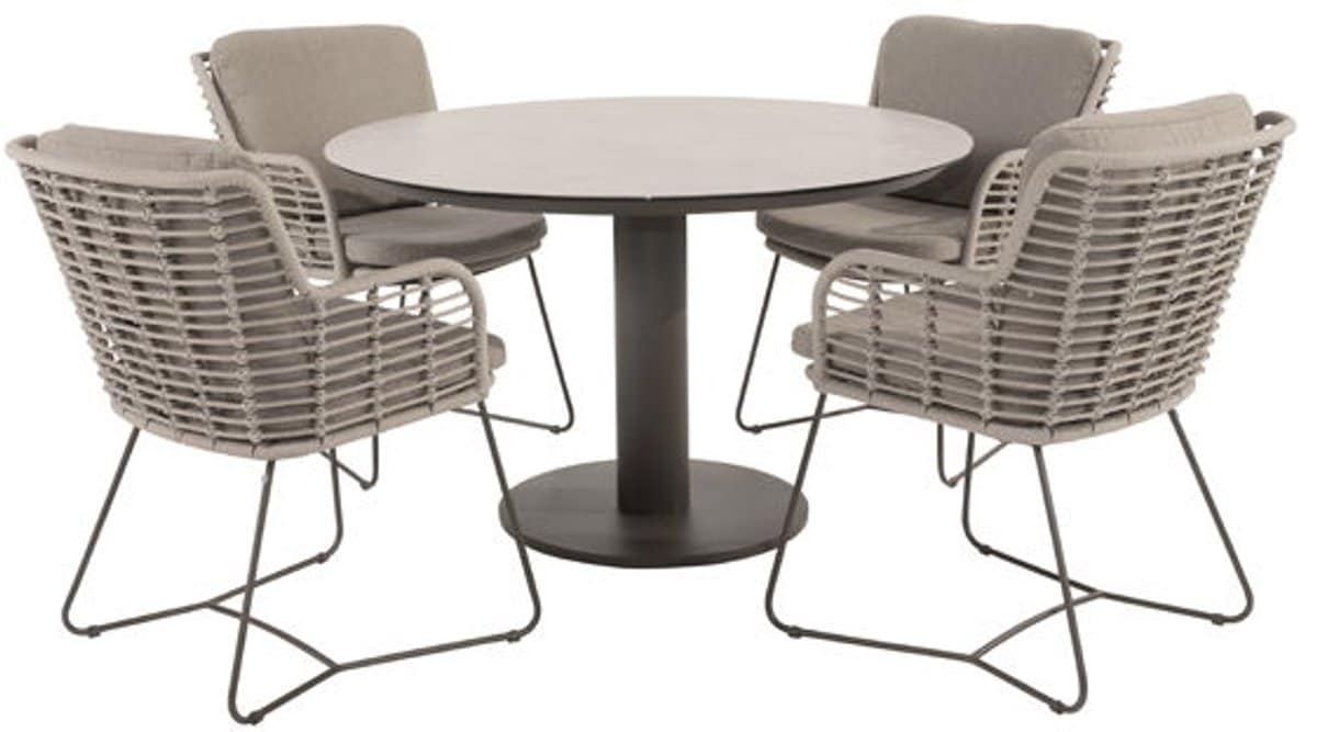 4so fabrice diningset met sarah tafel terre printed rond