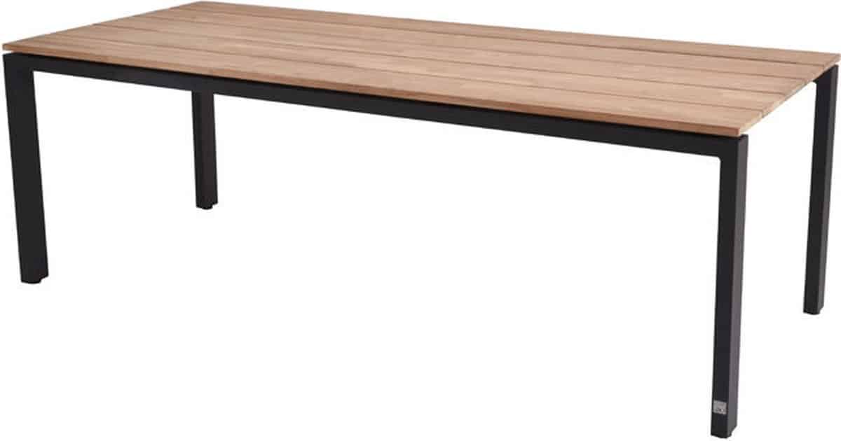 4so goa tafelframe antracite met tafelblad teak 220 x