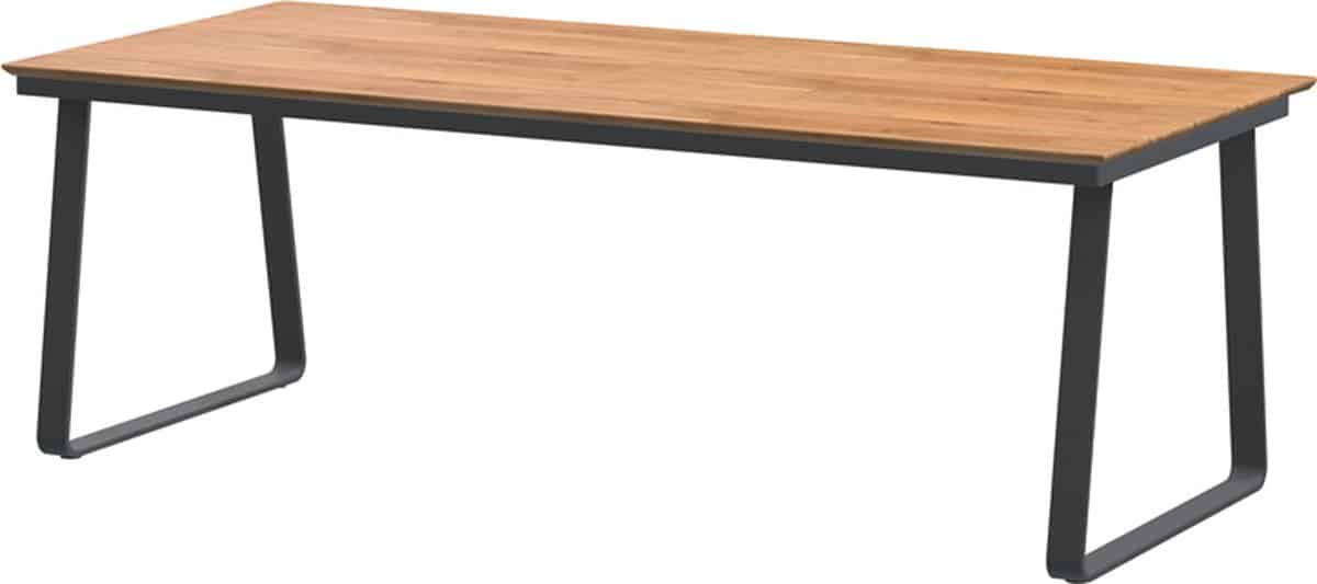 4so konos tafelframe antracite met teak tafelblad 220 x