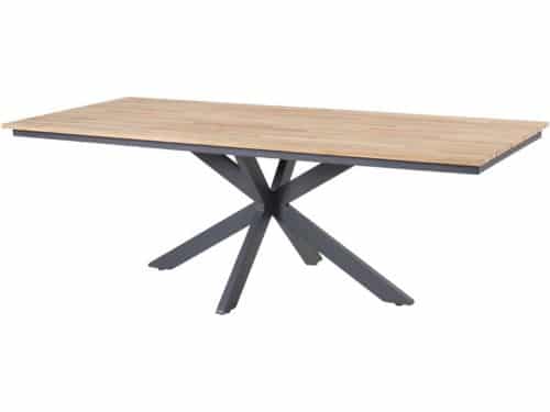 4SO - Minerva tafelframe Antracite met tafelblad Teak 220 x